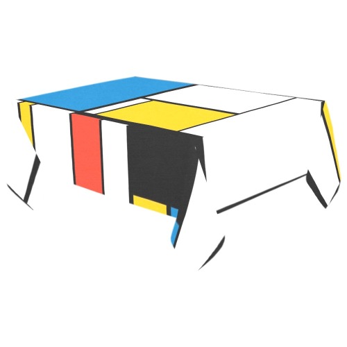 Mondrian De Stijl Modern Cotton Linen Tablecloth 60"x 104"