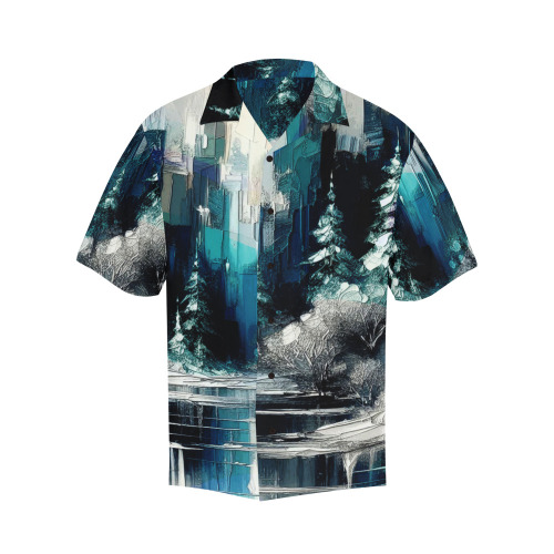 Painted City Winter Scene 1006 Hawaiian Shirt (Model T58)