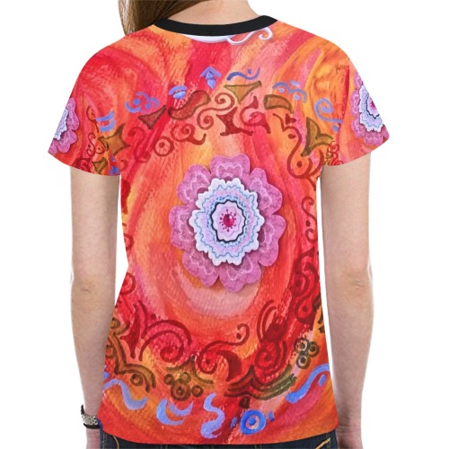 flora zen t-shirt New All Over Print T-shirt for Women (Model T45)