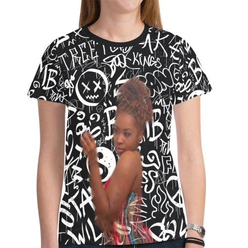 SAGE GRAFFITI New All Over Print T-shirt for Women (Model T45)