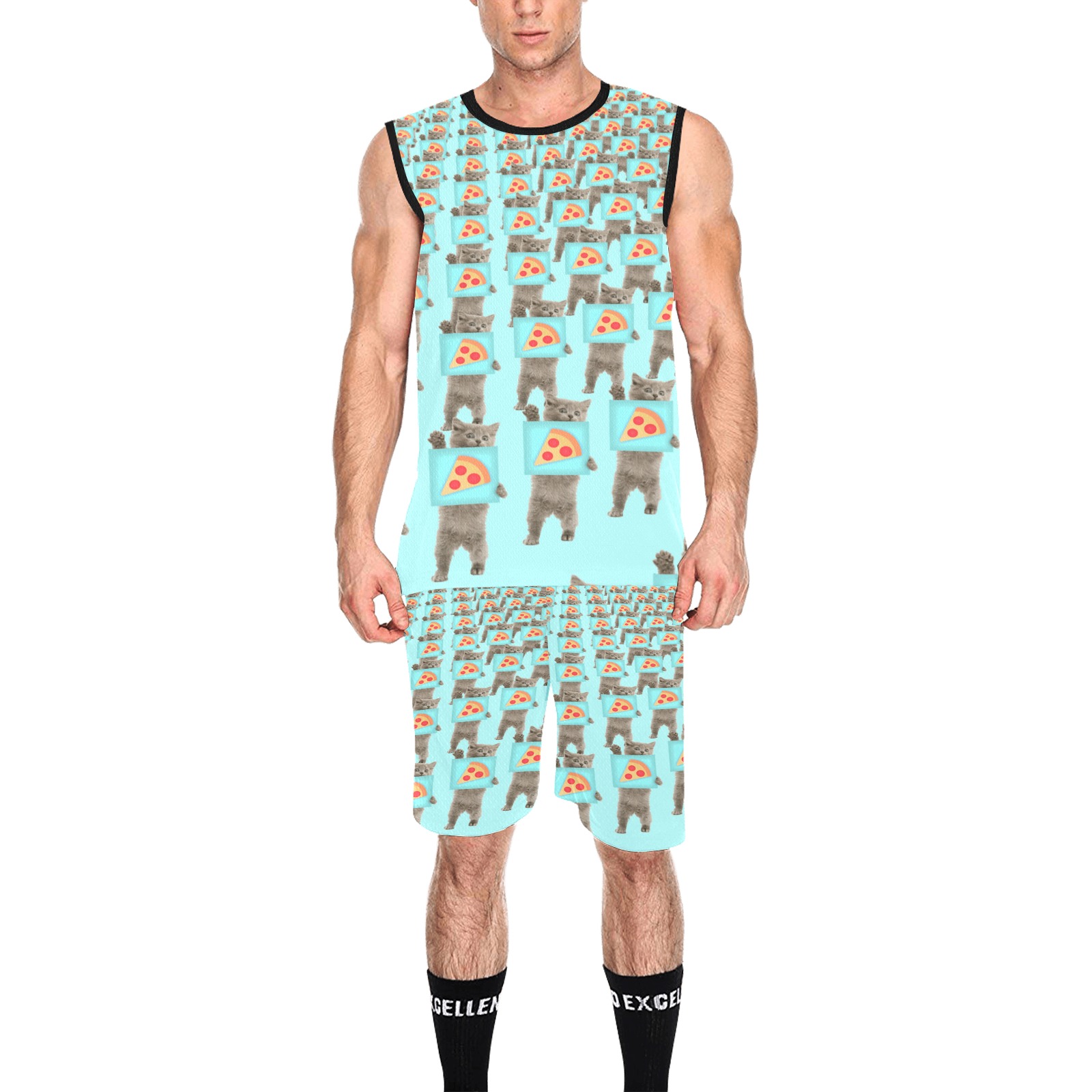 cat pattern All Over Print Basketball Uniform