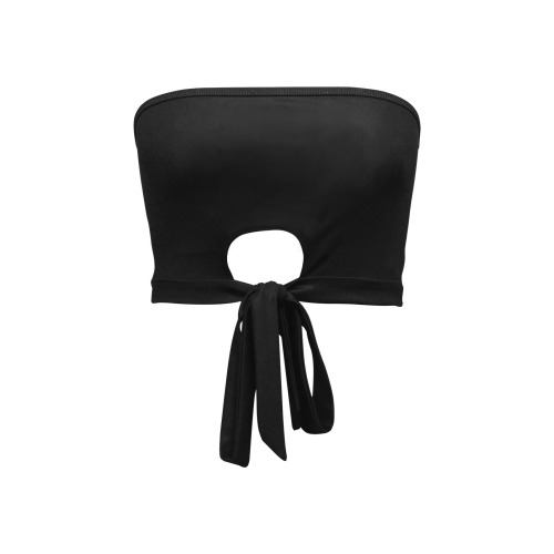 BLACK Women's Tie Bandeau Top (Model T66)
