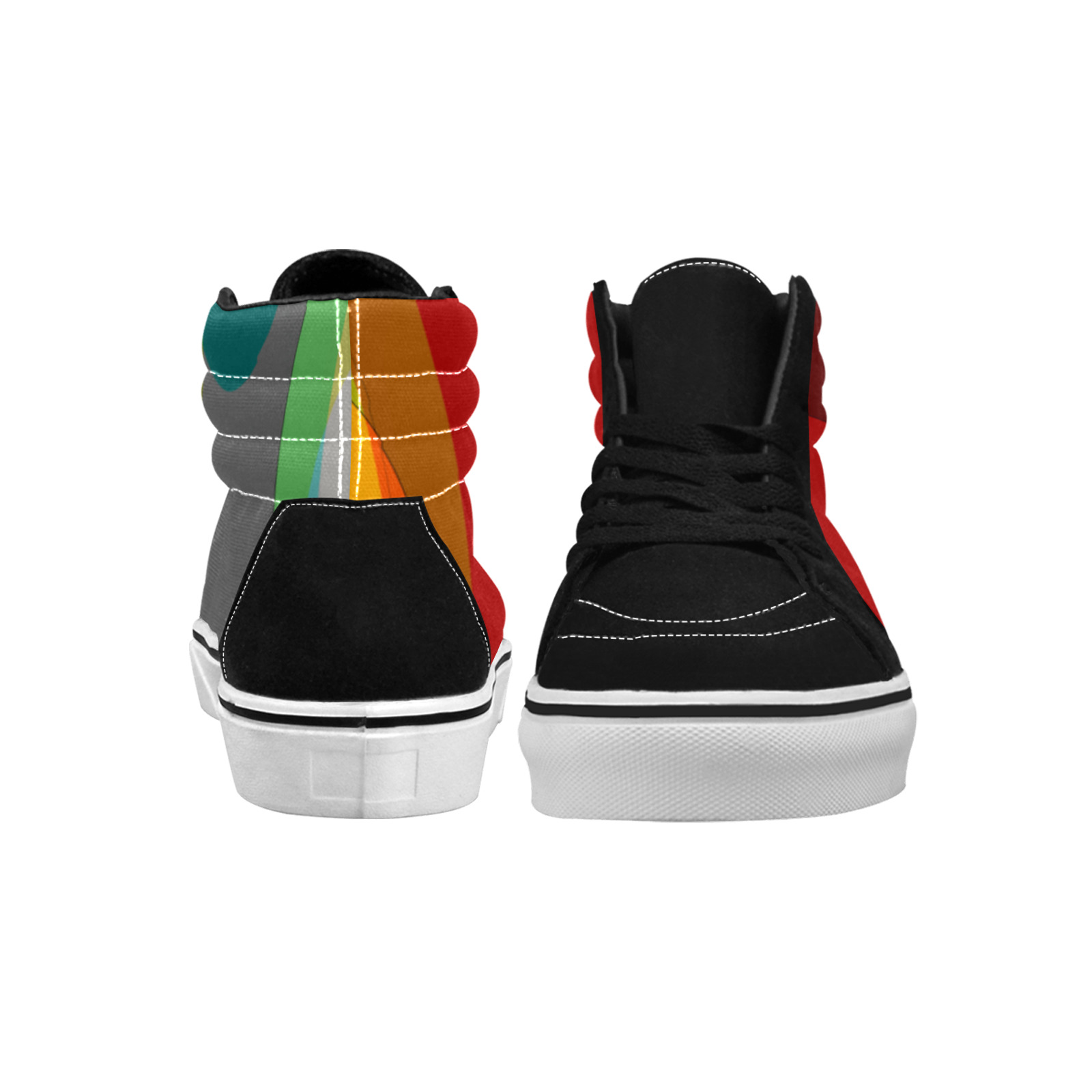 Colorful Abstract 118 Men's High Top Skateboarding Shoes (Model E001-1)