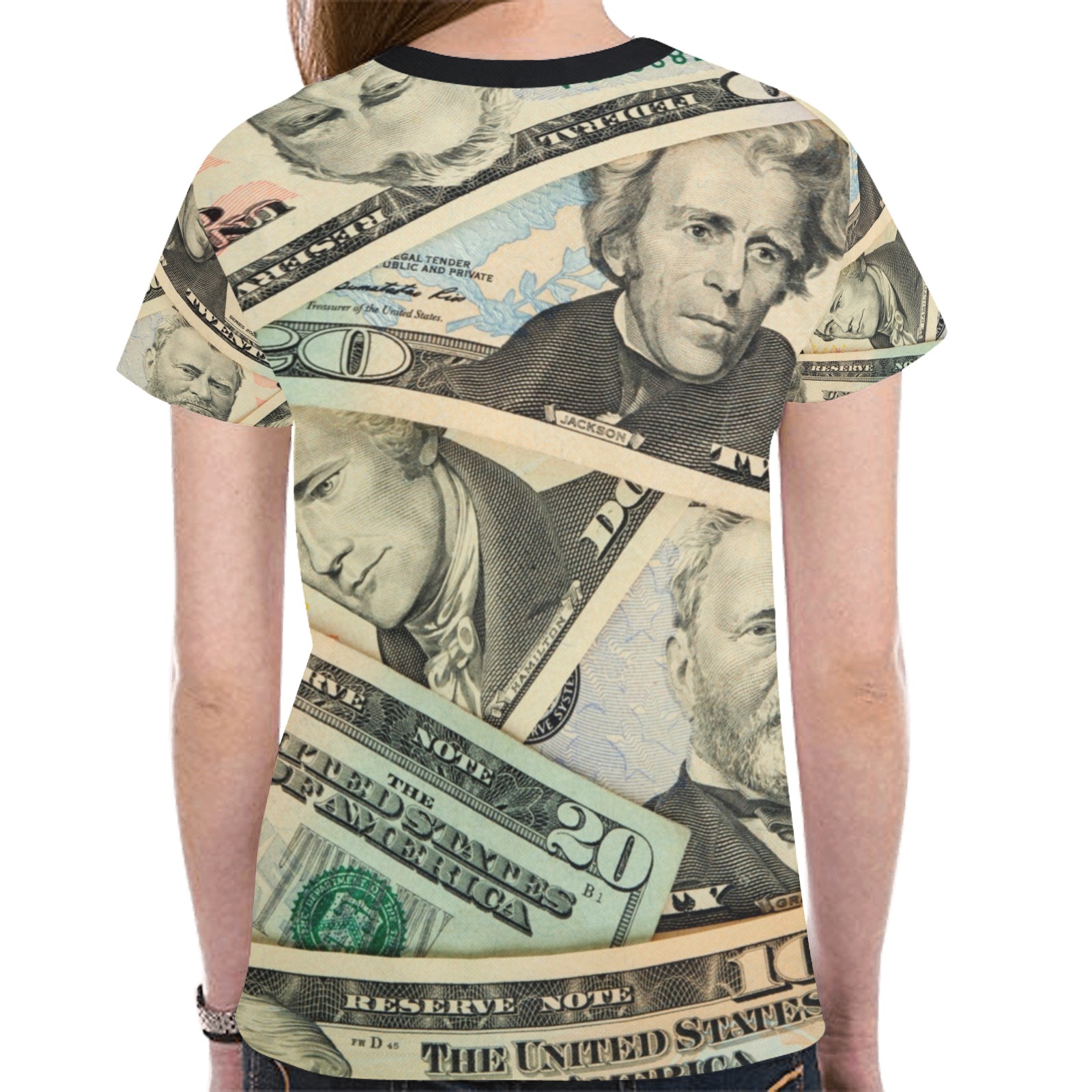 US PAPER CURRENCY New All Over Print T-shirt for Women (Model T45)