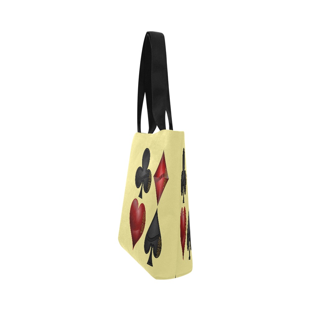 Las Vegas Black and Red Card Shapes Canvas Tote Bag (Model 1657)