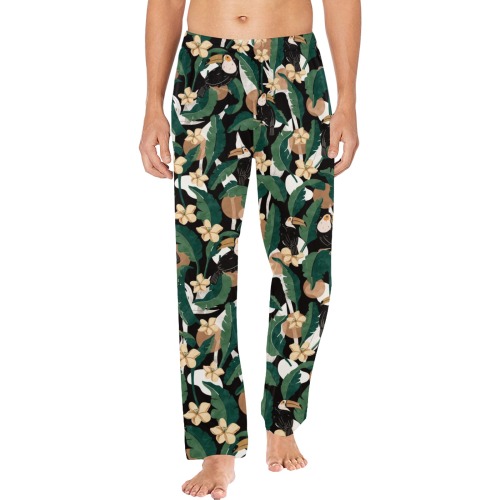 Toucans in banana leaf 55P Men's Pajama Trousers