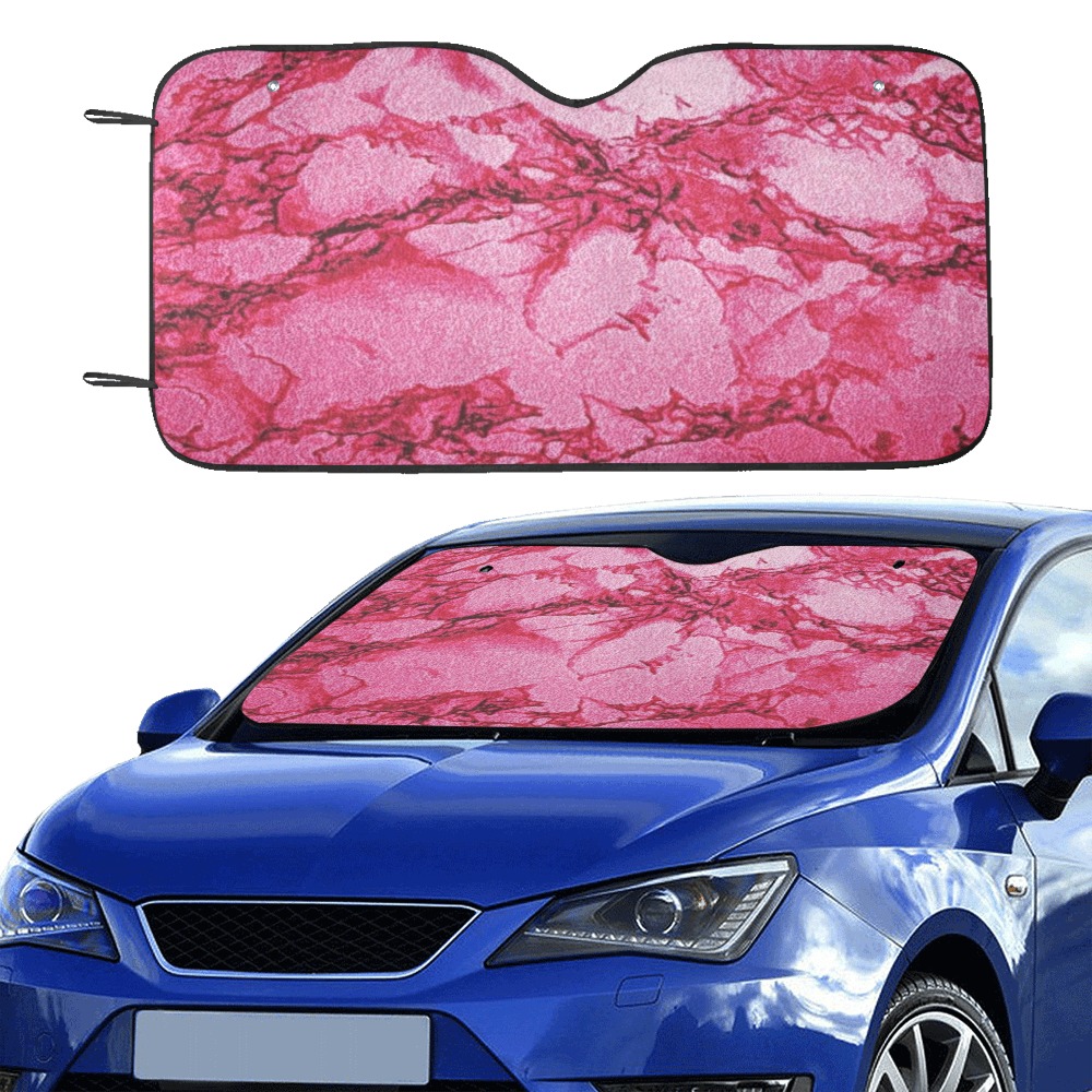 Pink Cracked Abstract Car Sun Shade 55"x30"