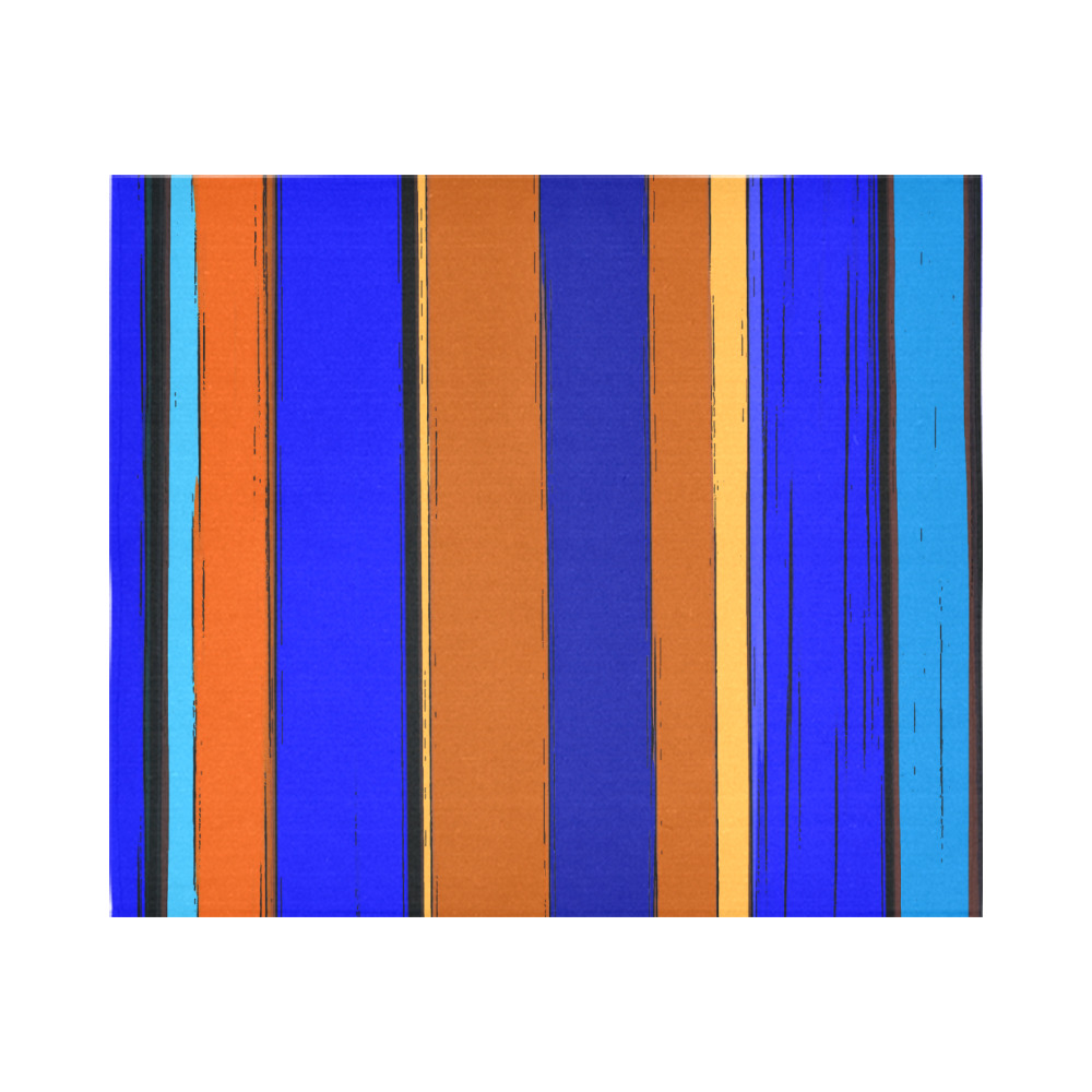 Abstract Blue And Orange 930 Cotton Linen Wall Tapestry 60"x 51"