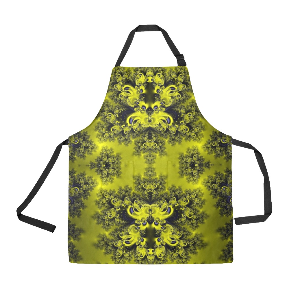 Summer Sunflowers Frost Fractal All Over Print Apron