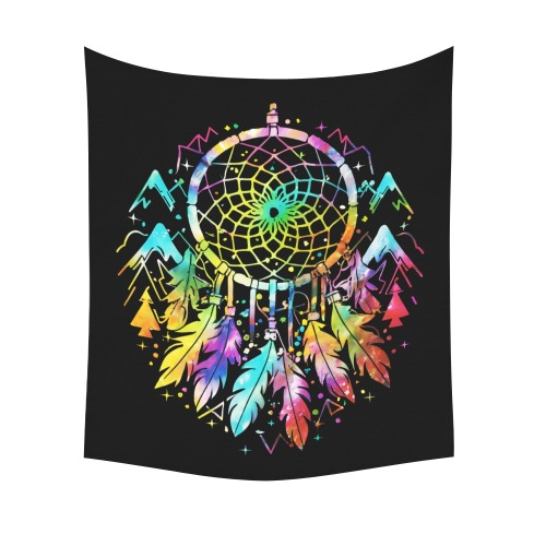 Mystical Mountain Dream Catchers Polyester Peach Skin Wall Tapestry 51"x 60"