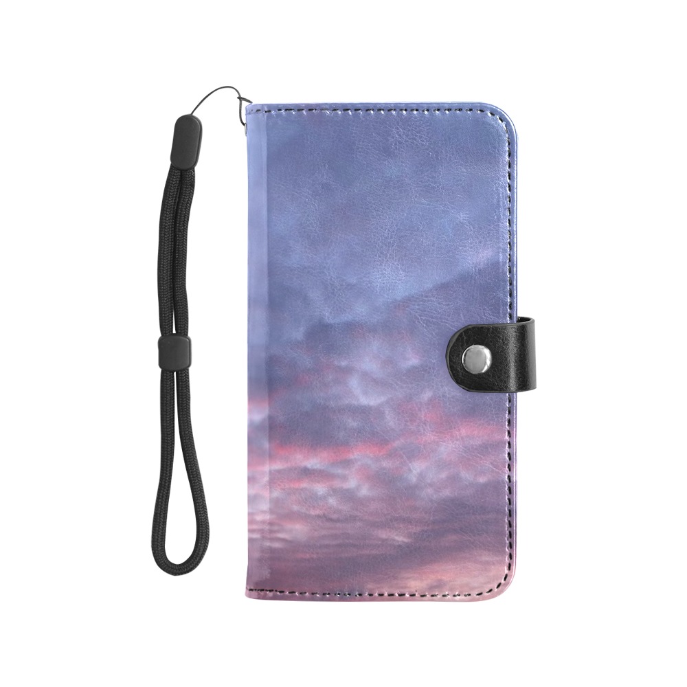 Morning Purple Sunrise Collection Flip Leather Purse for Mobile Phone/Large (Model 1703)