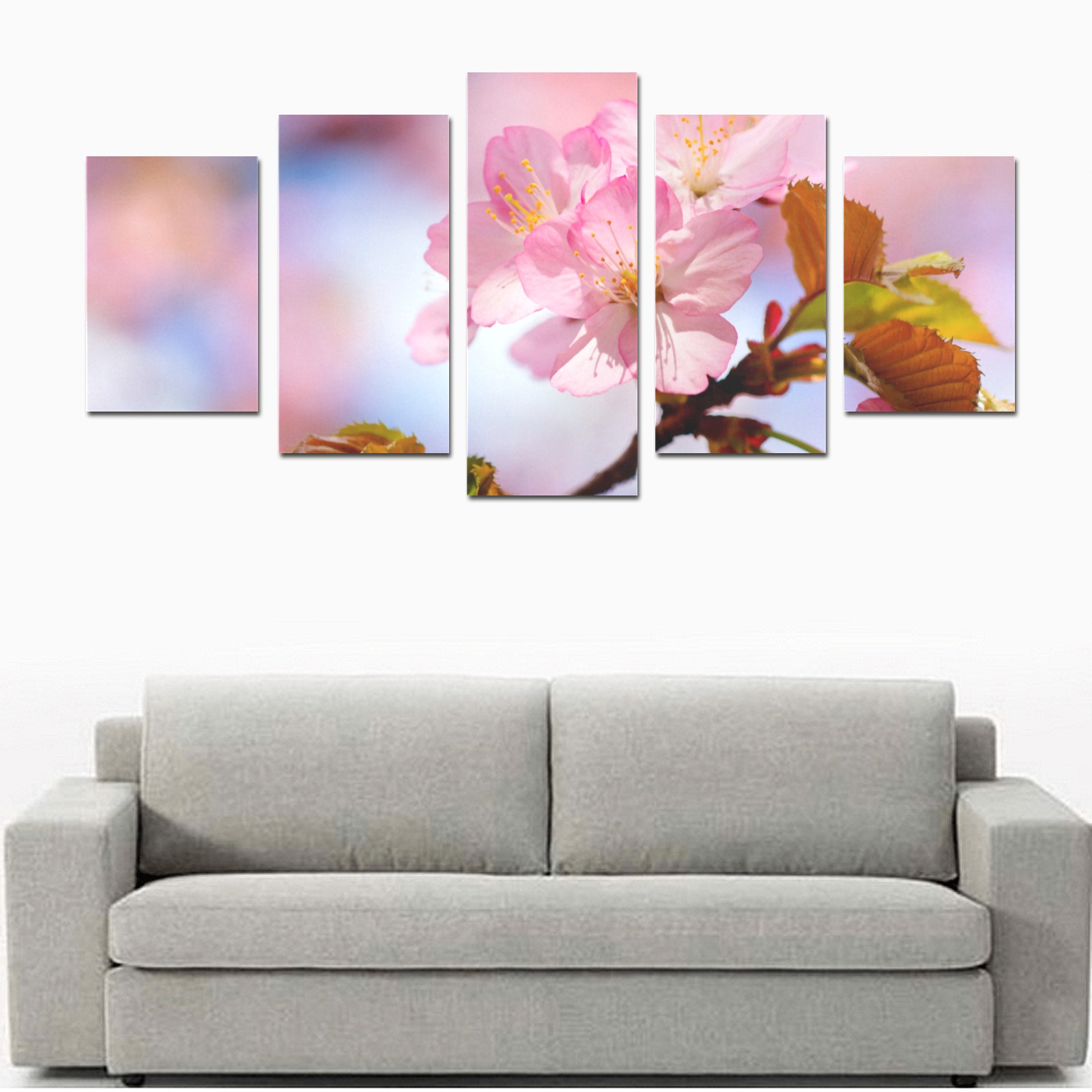 Beauty, love, wisdom of sakura cherry flowers. Canvas Print Sets D (No Frame)