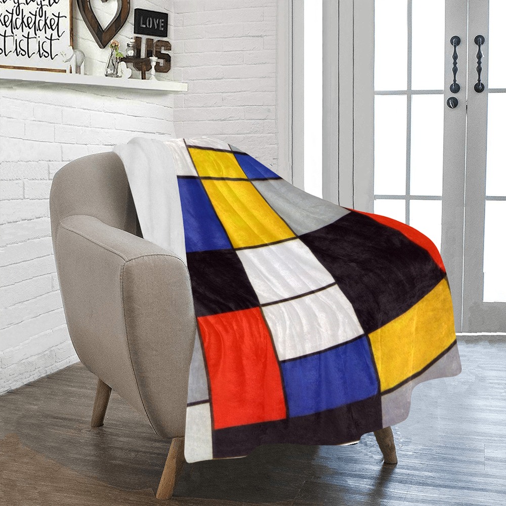 Composition A by Piet Mondrian Ultra-Soft Micro Fleece Blanket 40"x50"