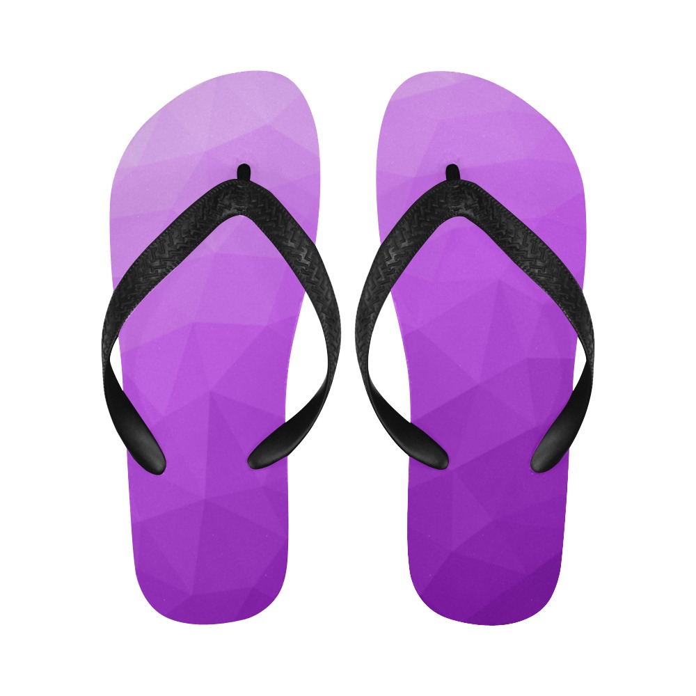Purple gradient geometric mesh pattern Flip Flops for Men/Women (Model 040)