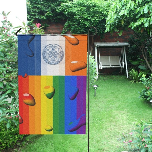 New York Pride Flag Pop Art by Nico Bielow Garden Flag 12‘’x18‘’(Twin Sides)