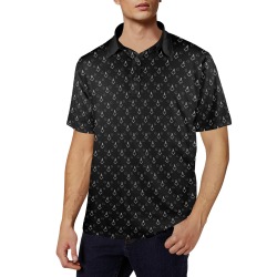 Black G Men's All Over Print Polo Shirt (Model T55)