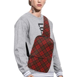 Red tartan plaid winter Christmas pattern holidays Chest Bag (Model 1678)