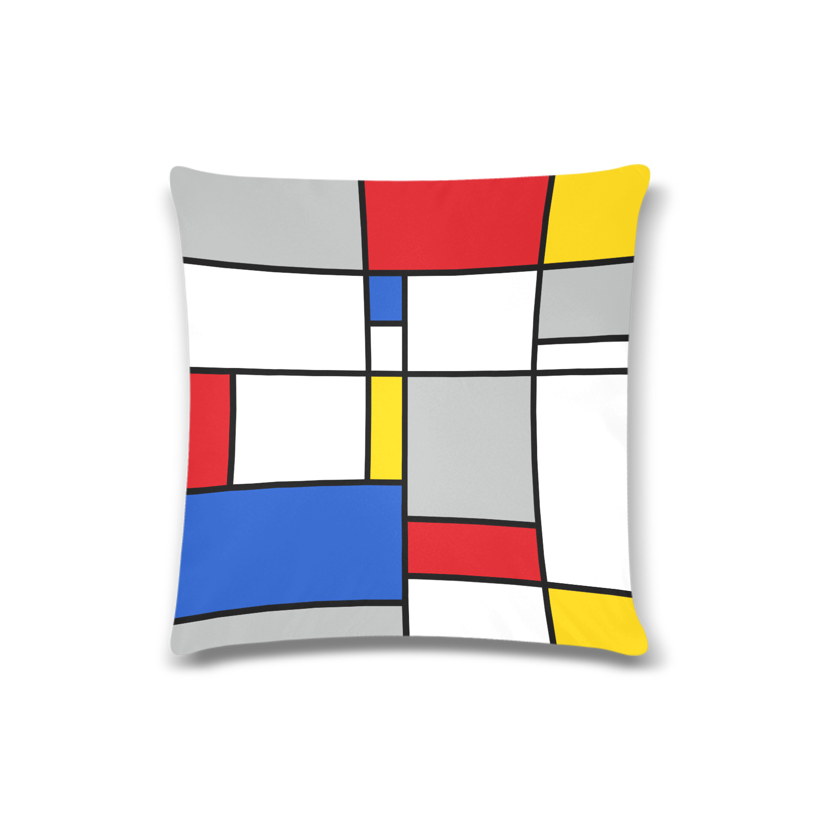 Geometric Retro Mondrian Style Color Composition Custom Zippered Pillow Case 16"x16"(Twin Sides)