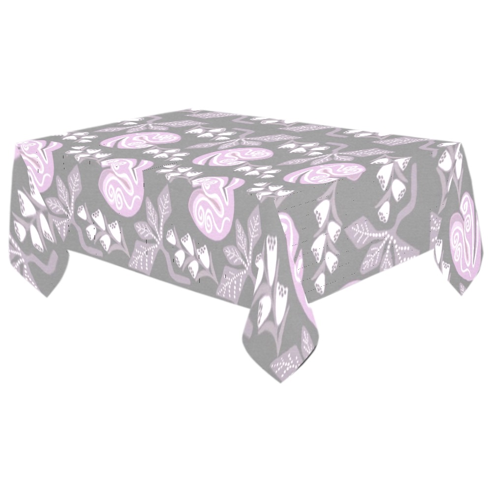 Sweet Floral Pattern Cotton Linen Tablecloth 60"x 104"