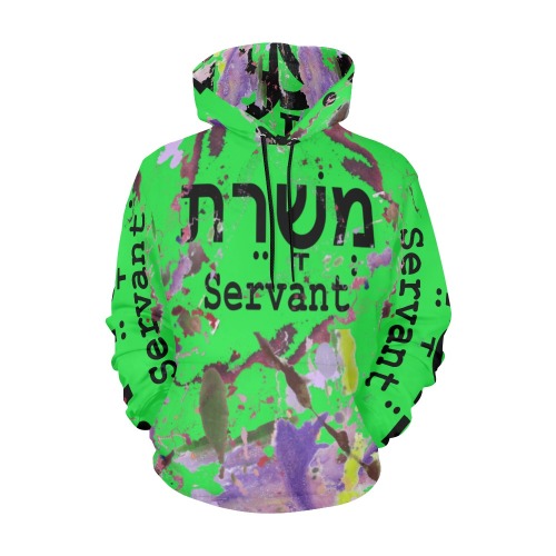 Servant Men Color Blast p Hoodie Green All Over Print Hoodie for Men (USA Size) (Model H13)