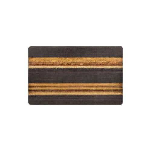 gold and brown striped pattern Kitchen Mat 32"x20"