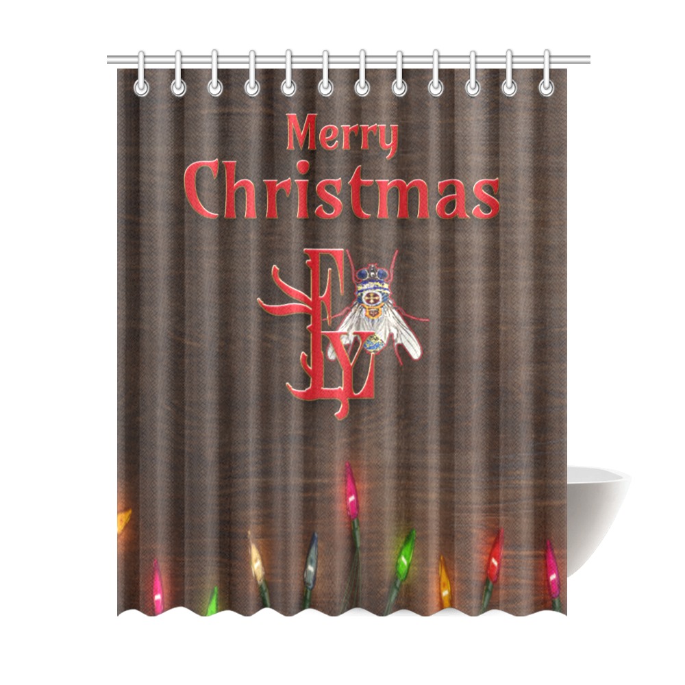Merry Christmas Collectable Fly Shower Curtain 69"x84"
