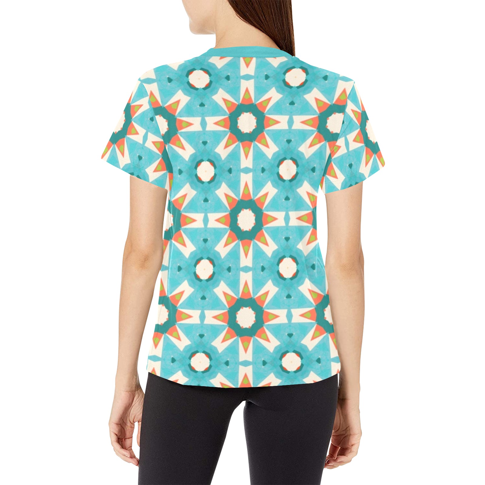 Abstract Women's All Over Print Crew Neck T-Shirt (Model T40-2)