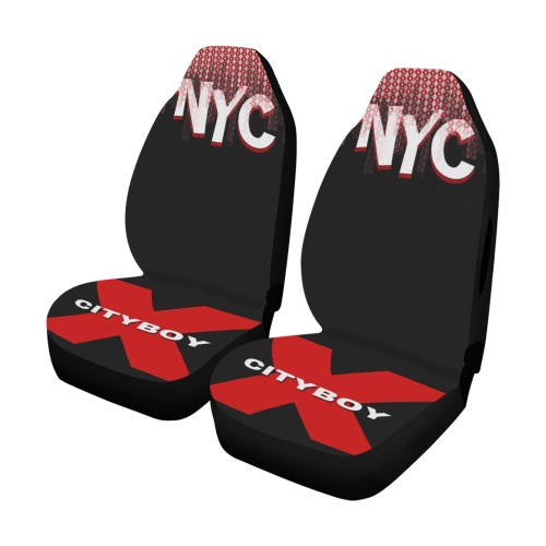 CITYBOY NYC print Car Seat Cover Airbag Compatible (Set of 2)