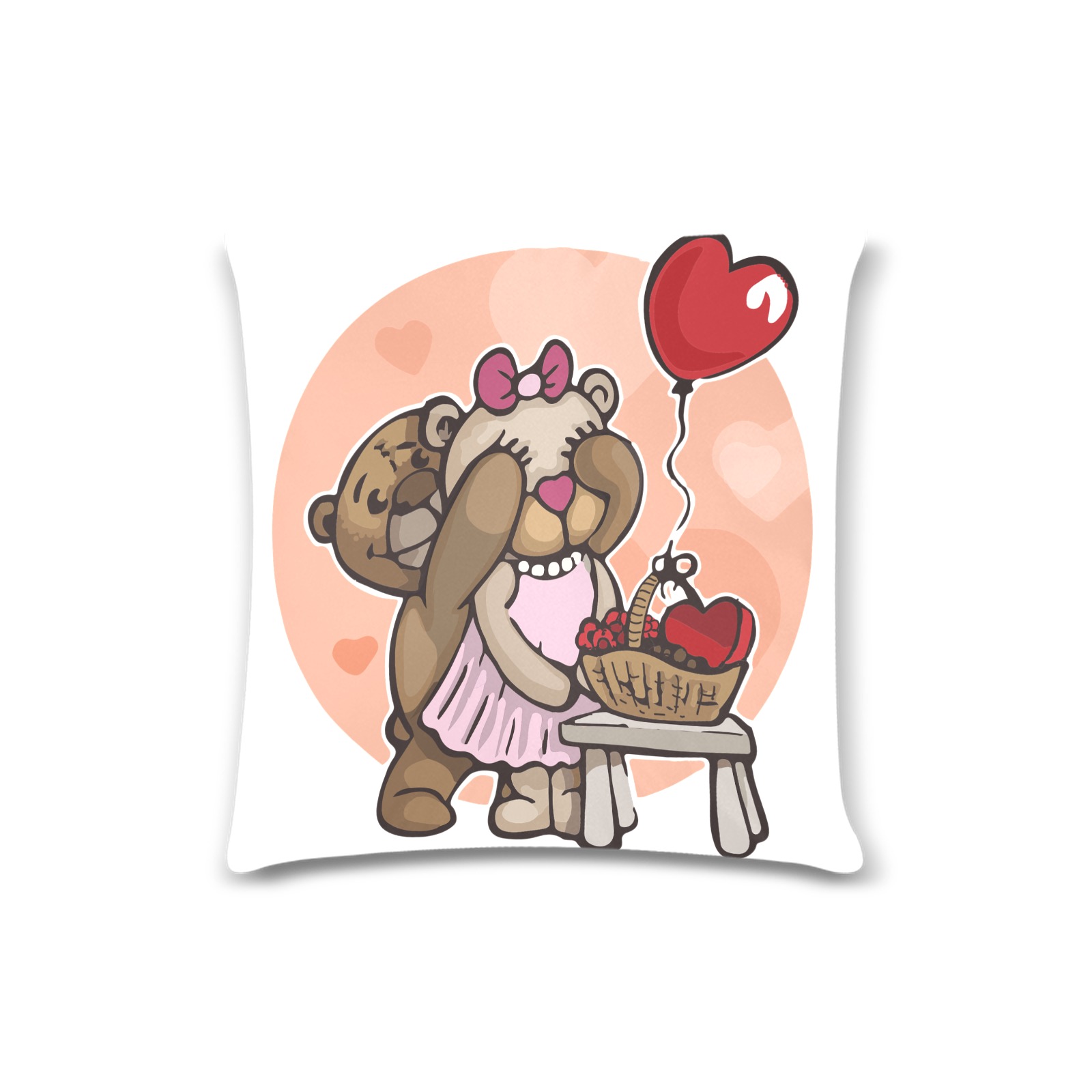 valentines day Custom Zippered Pillow Case 16"x16" (one side)