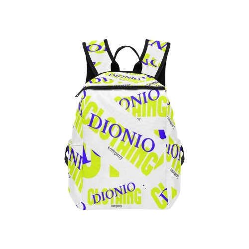 Dionio Clothing - Company Casual Backpack (White , Blue & Yellow) Lightweight Casual Backpack (Model 1730)