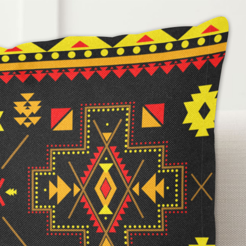 Aborigine Native Ethnic Pattern Linen Zippered Pillowcase 18"x18"(One Side&Pack of 2)