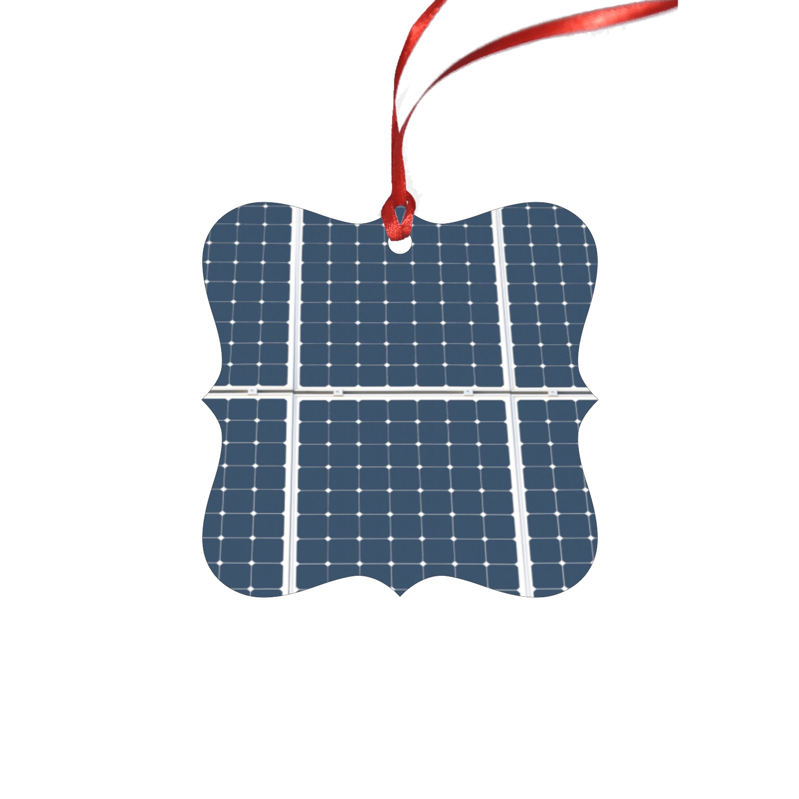 Solar Technology Power Panel Image Photovoltaic Square Lace Shape Ornament