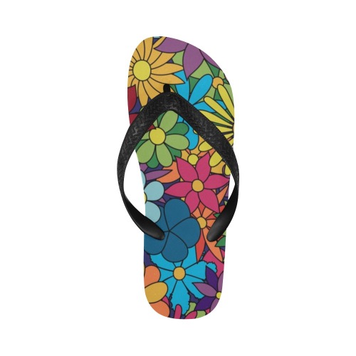 Hippy Flower Power Flip Flops for Men/Women (Model 040)