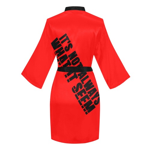 Designs only-its not always what it seem copy Long Sleeve Kimono Robe