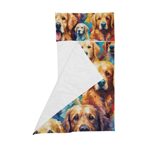 Texture of golden retriever dogs, digital art. Kids' Sleeping Bag