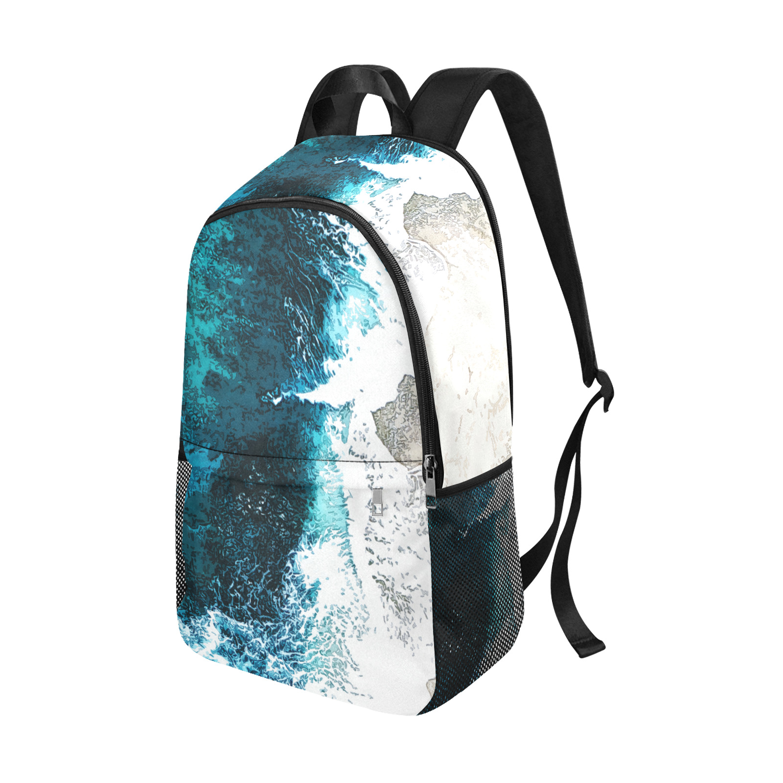 Ocean And Beach Fabric Backpack with Side Mesh Pockets (Model 1659)