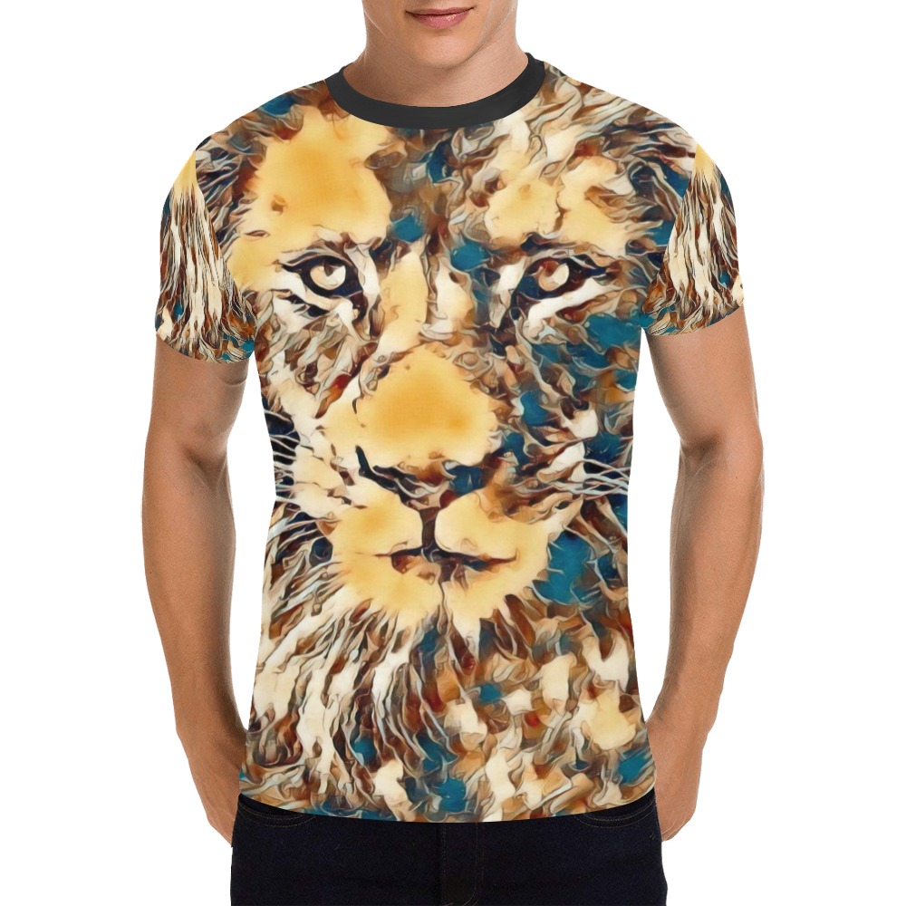 RR BURNOUT Lion Paint All Over Print T-Shirt for Men (USA Size) (Model T40)