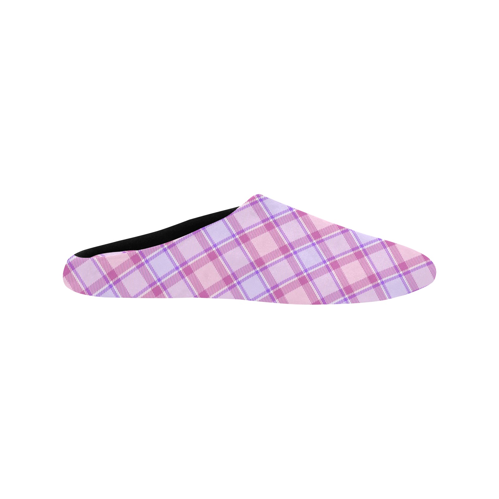 Pastel Baby Girl Plaid Men's Non-Slip Cotton Slippers (Model 0602)