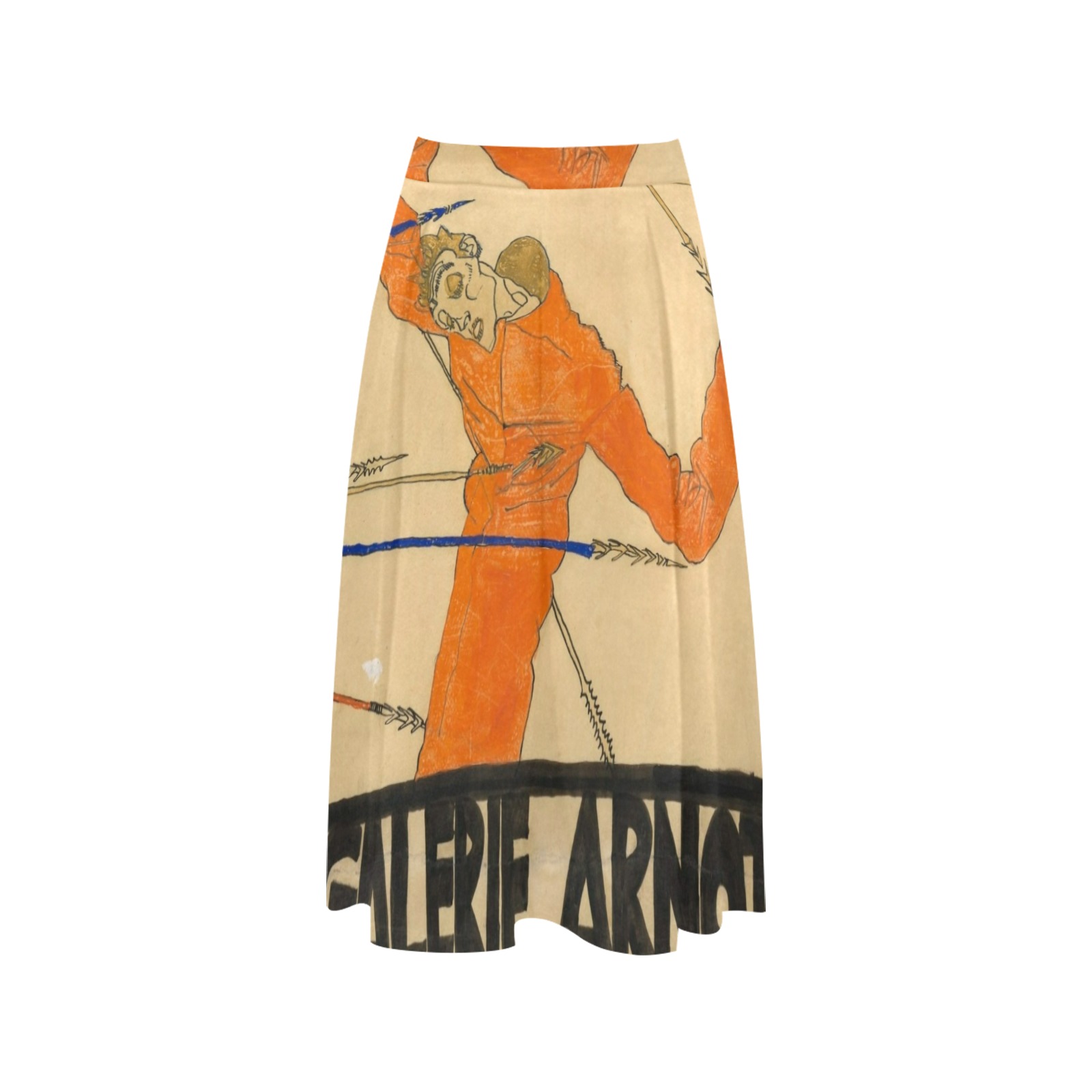 Egon Shnell Poster Mnemosyne Women's Crepe Skirt (Model D16)