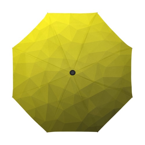 Yellow gradient geometric mesh pattern Anti-UV Auto-Foldable Umbrella (U09)