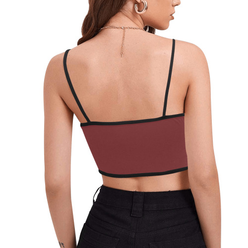 BROWN Women's Spaghetti Strap Crop Top (Model T67)