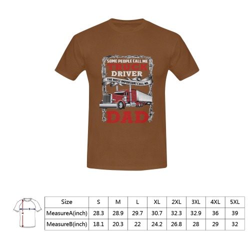 Truck Driver Dad (Brown) Men's T-Shirt in USA Size (Front Printing Only)