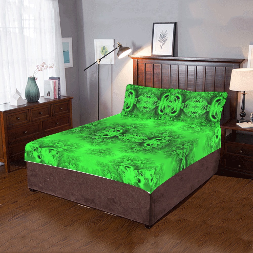 New Spring Forest Growth Frost Fractal 3-Piece Bedding Set