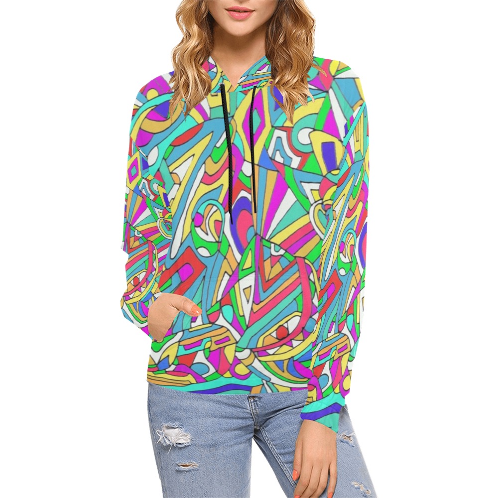 Abstract motion All Over Print Hoodie for Women (USA Size) (Model H13)