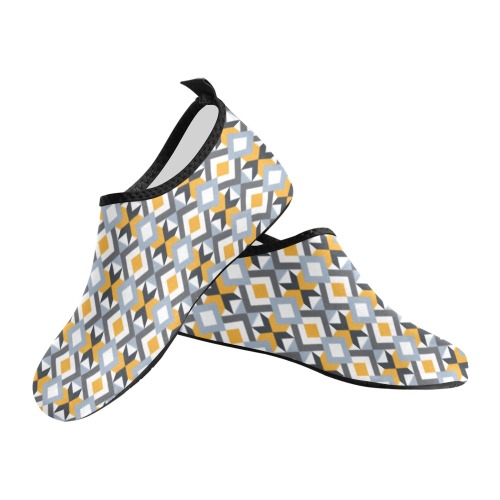 Retro Angles Abstract Geometric Pattern Kids' Slip-On Water Shoes (Model 056)