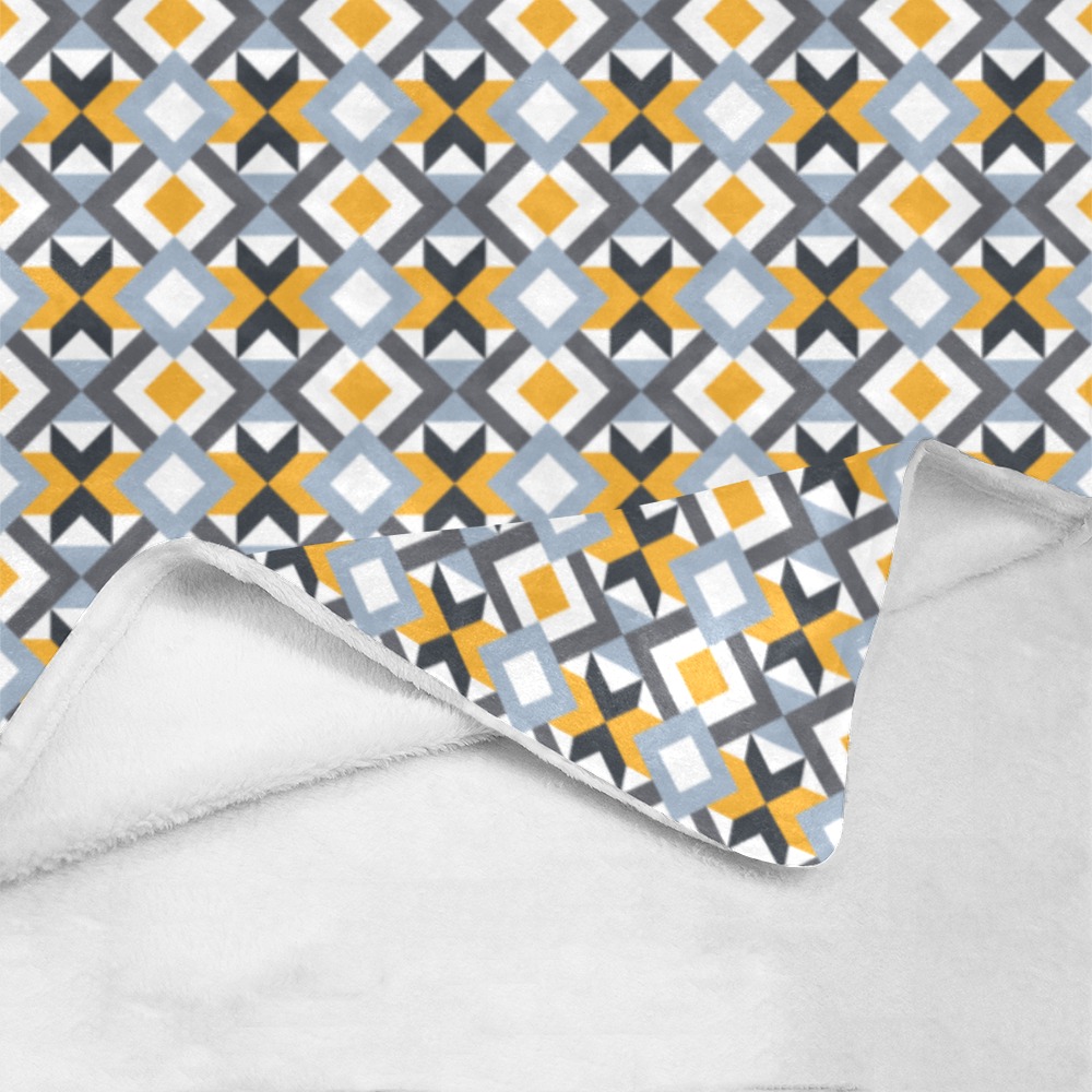 Retro Angles Abstract Geometric Pattern Ultra-Soft Micro Fleece Blanket 54''x70''