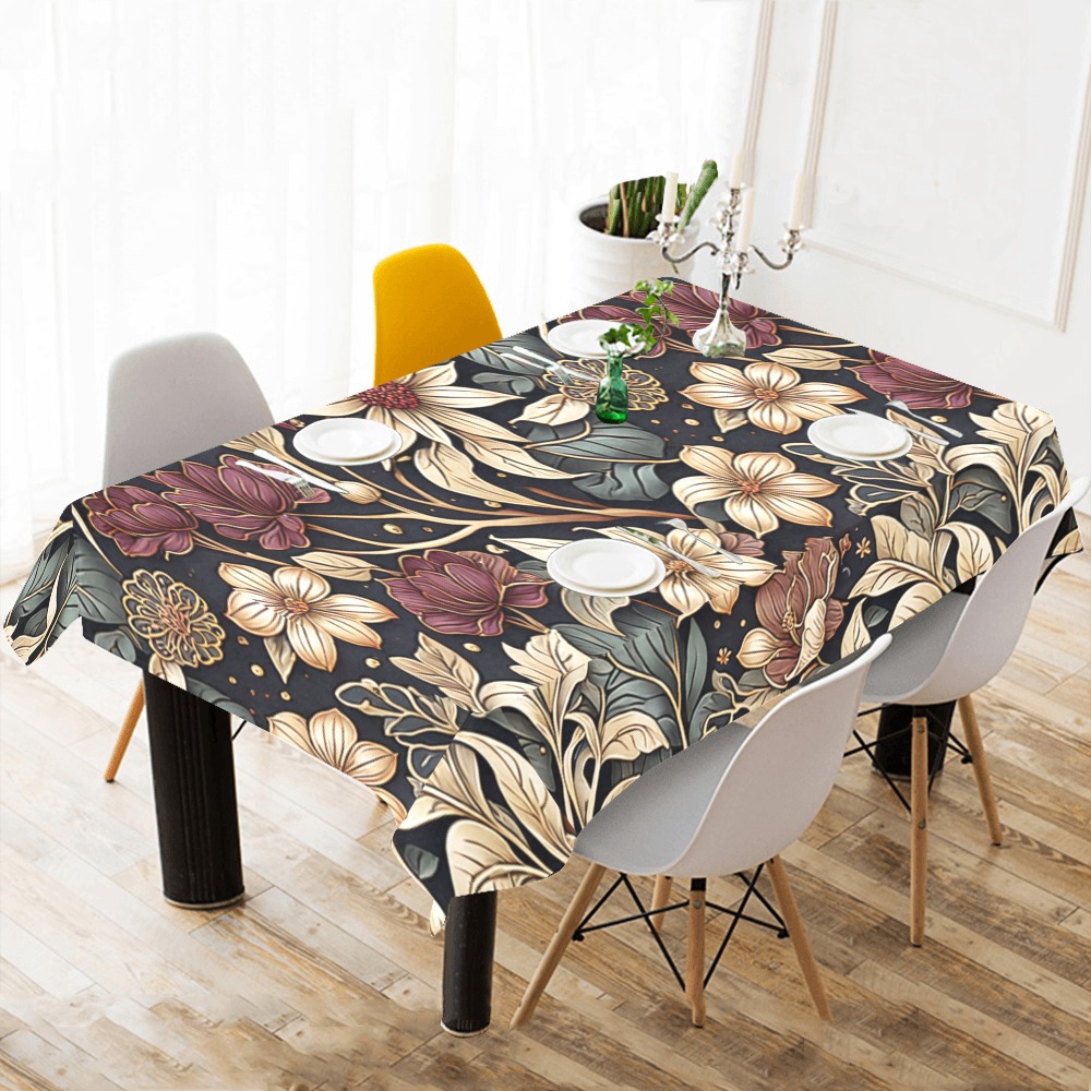 Fabulous Florals 6 Cotton Linen Tablecloth 60"x 104"