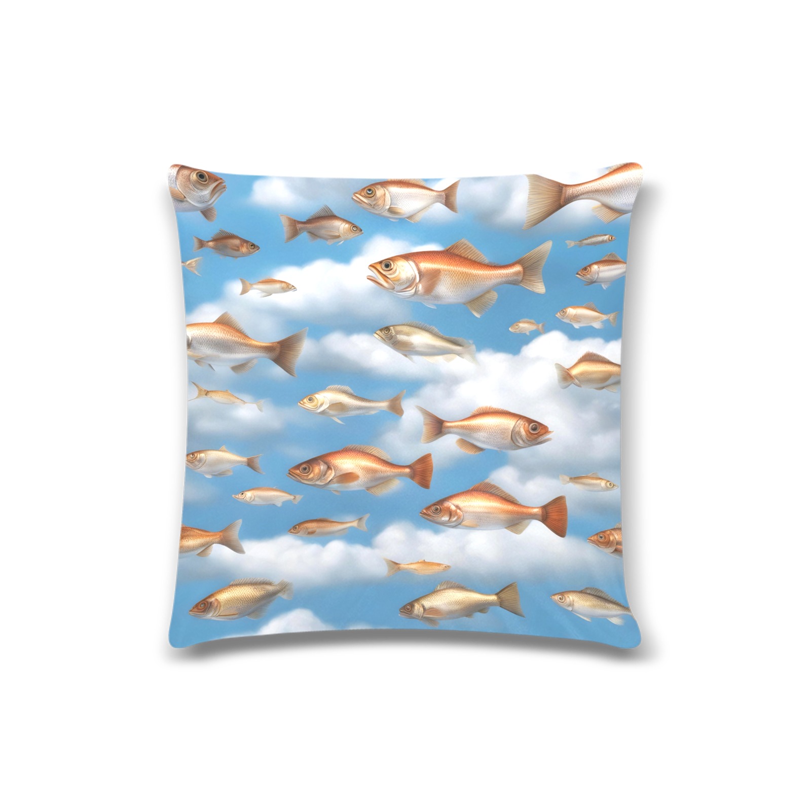 Raining Fish Custom Zippered Pillow Case 16"x16"(Twin Sides)