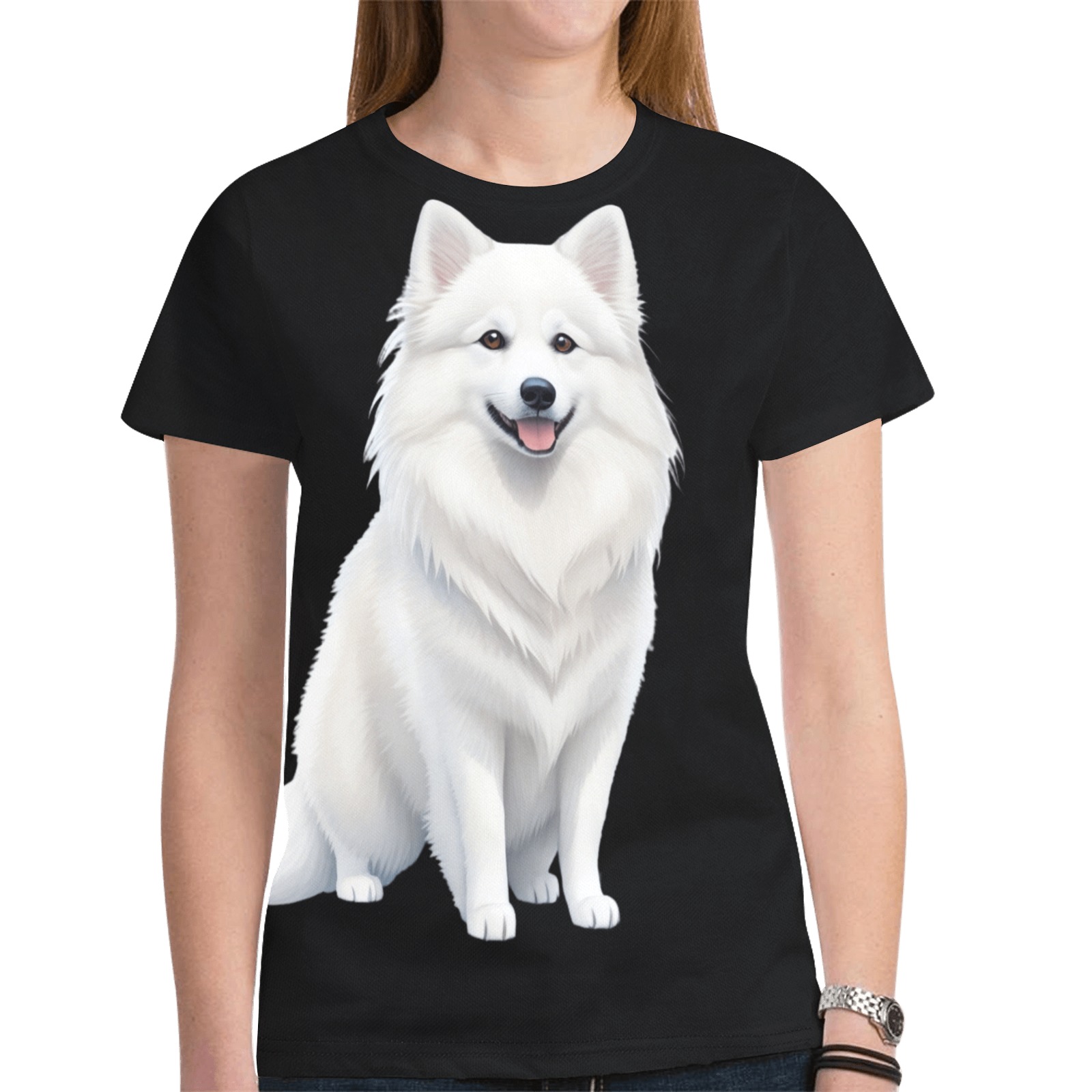 American Eskimo Dog New All Over Print T-shirt for Women (Model T45)