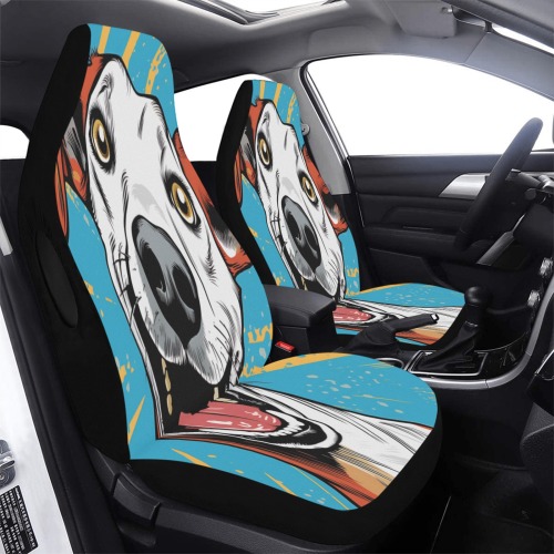 Whippet Pop Art Car Seat Cover Airbag Compatible (Set of 2)